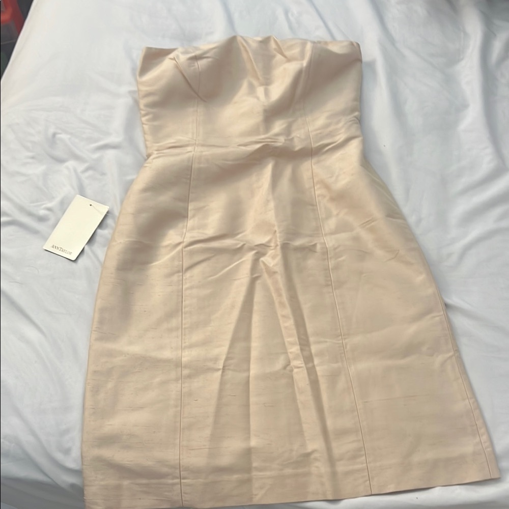 Max Studio Cream Strapless Sheath Dress